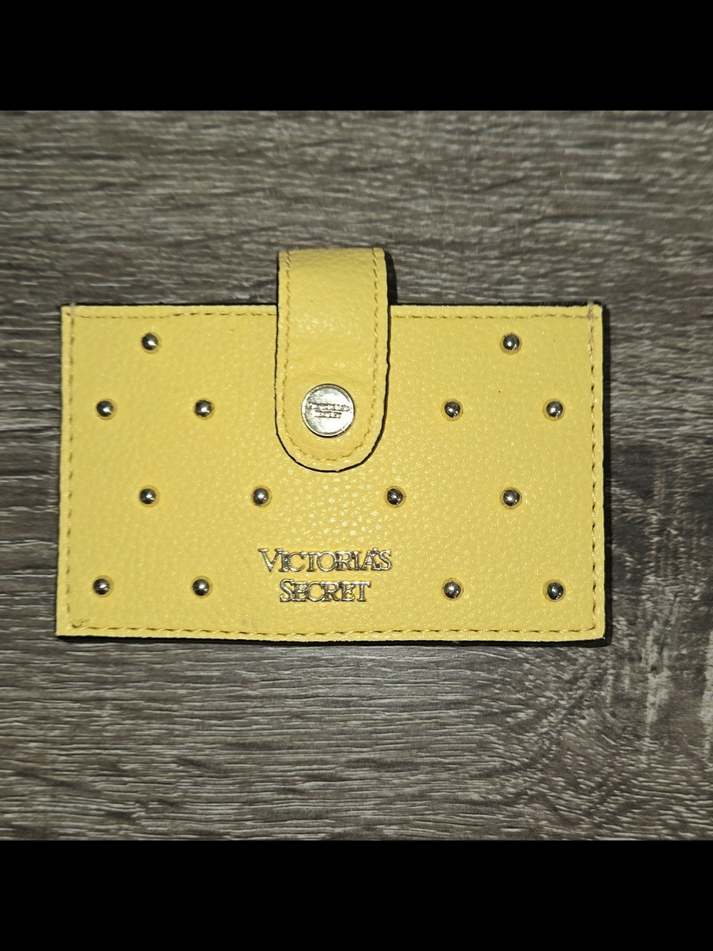 Victorias Secret Mini Yellow Vintage Studded Small Women's Wallet 4"×2.5"